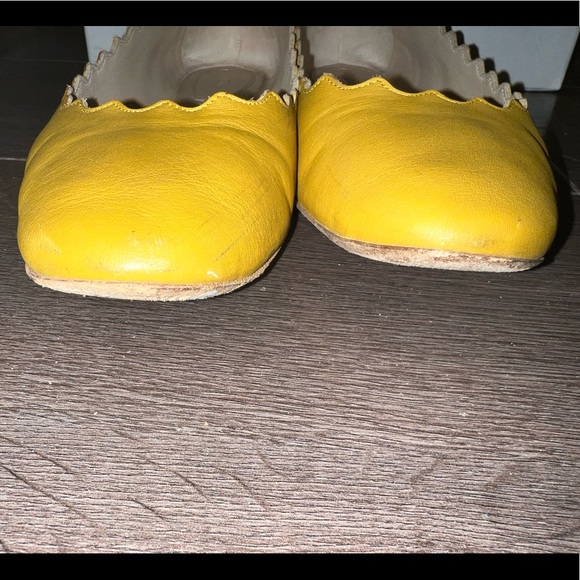 Chloe Scallop Lauren Ballerina Edge Nappa Leather Flats size 38.5 - Picture 6 of 8